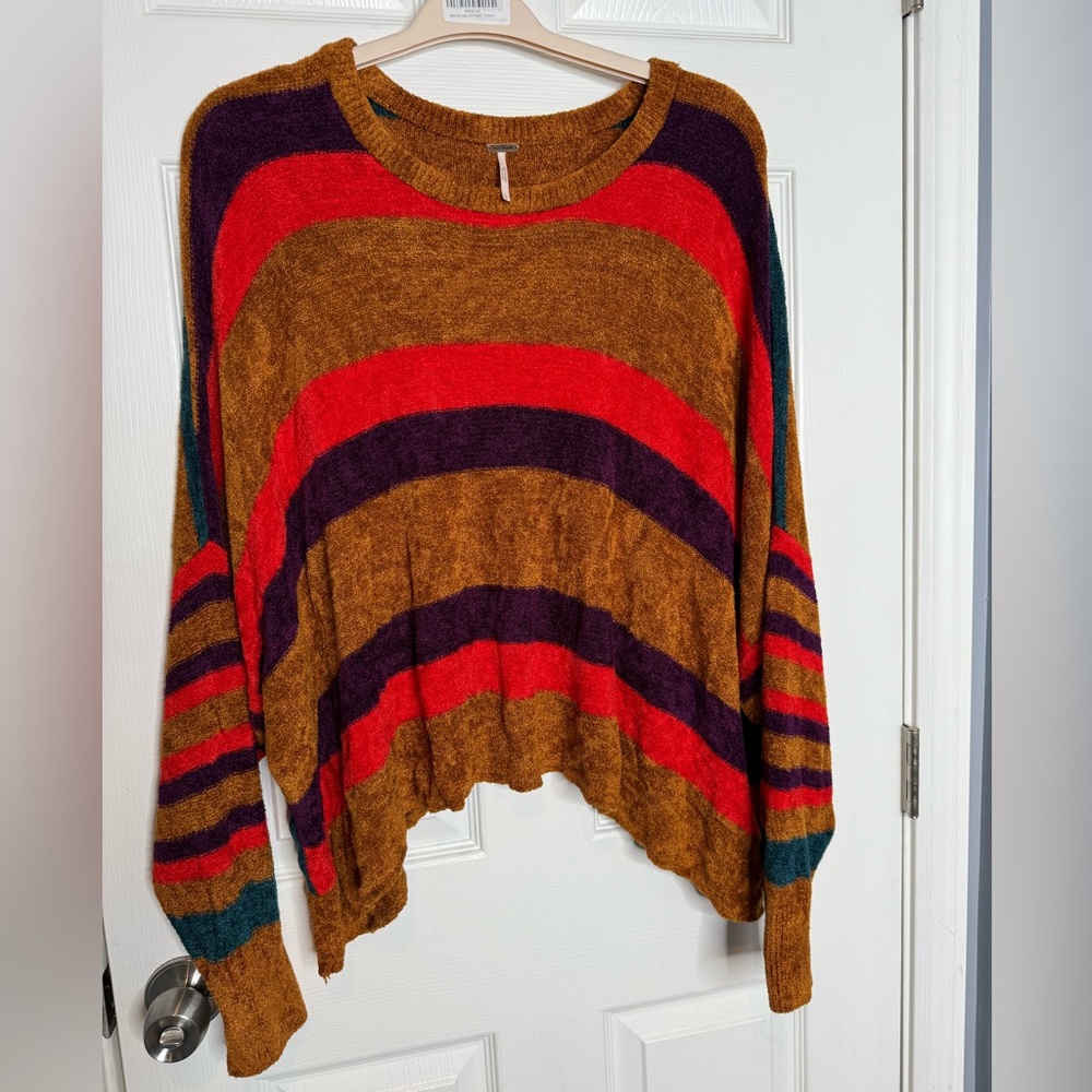 Free People Colorful Striped Sweater